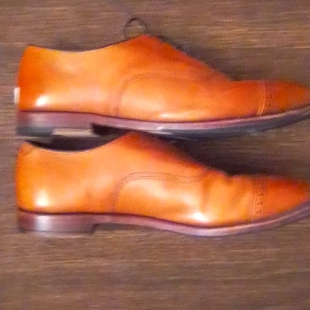 Men's Brooks Brothers Brown Lace Up Leather Shoes Size 11.5 in Good Condition.